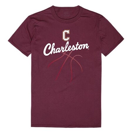 W Republic W Republic Apparel 510-115-327-01 Charleston College Basketball Tee for Men; Maroon - Small 510-115-327-01
